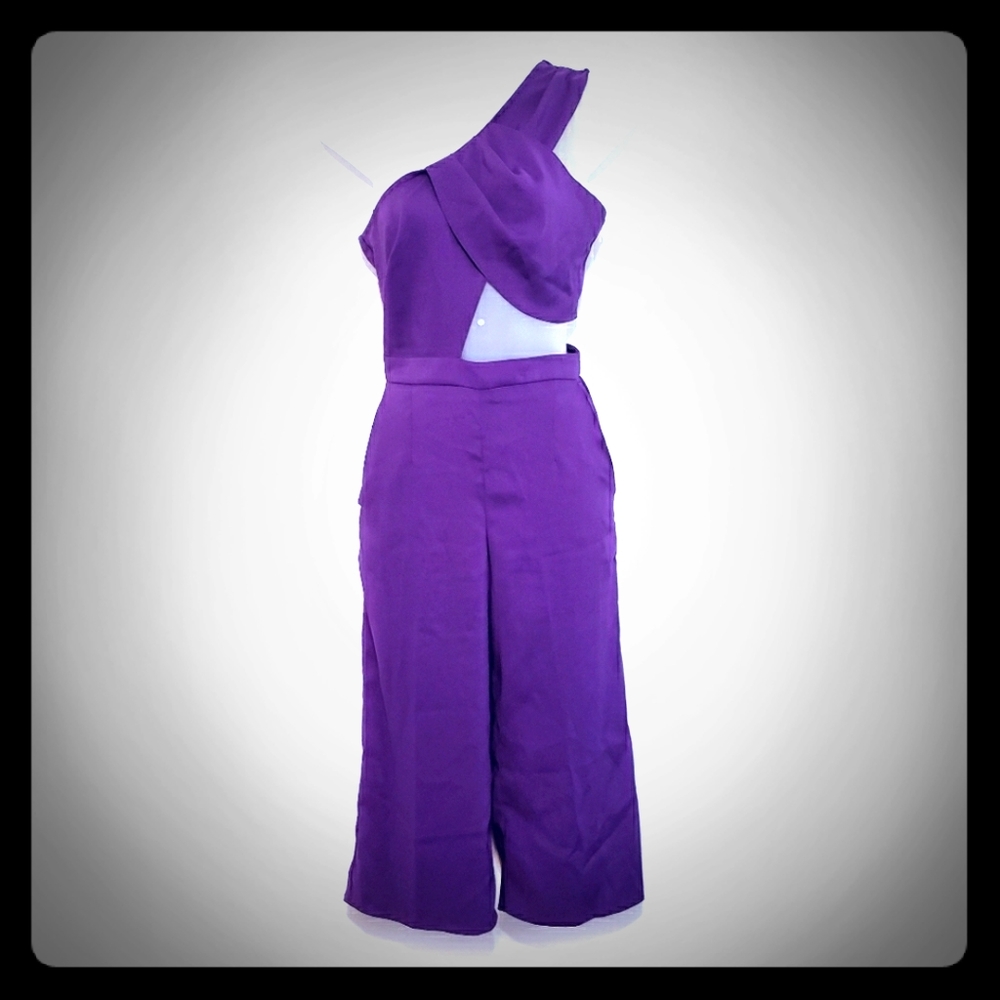 Misguided One shoulder petite jumpsuit